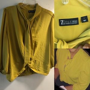 Cropped tie neck blouse size Large